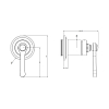 Gessi Venti20 Смеситель для душа, встраиваемый, цвет: Finox Brushed Nickel
