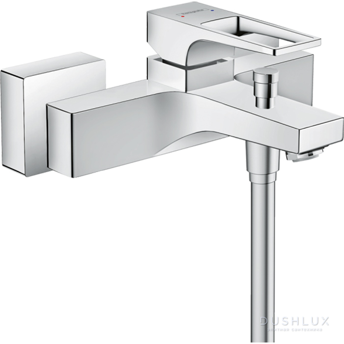 Фото Hansgrohe Metropol Смеситель для ванны, настенный, излив 180мм, с переключателем на душ, цвет: хром