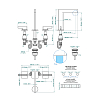THG ICON-X TITANE A MANETTES Смеситель для раковины, 3 отв., цвет: хром