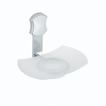 THG Infini white porcelain Мыльница стеклянная, подвесная, цвет: хром