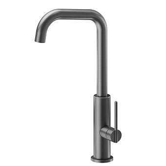 Newform Konbu Смеситель для кухни, на 1 отв., поворотный квадратный излив, цвет: gun metal