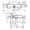 Hansgrohe Ecostat Смеситель для ванны, настенный, термостатический, цвет: черный матовый