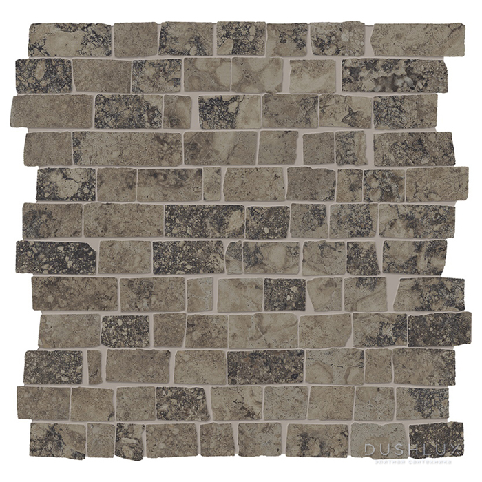 Фото Provenza Unique Travertine Керамогранит 30x30x0.95см, глазурованный, универсальная, цвет: Mosaico Mini Block Ancient Chocolate Natural