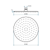 Emmevi Filoinox, Верхний душ Ø25см, антикальковый, подключение 1/2", цвет: нержавеющей стали