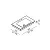 Agape Novecento XL Раковина 90x55x13 см, 3 отв., цвет: белый