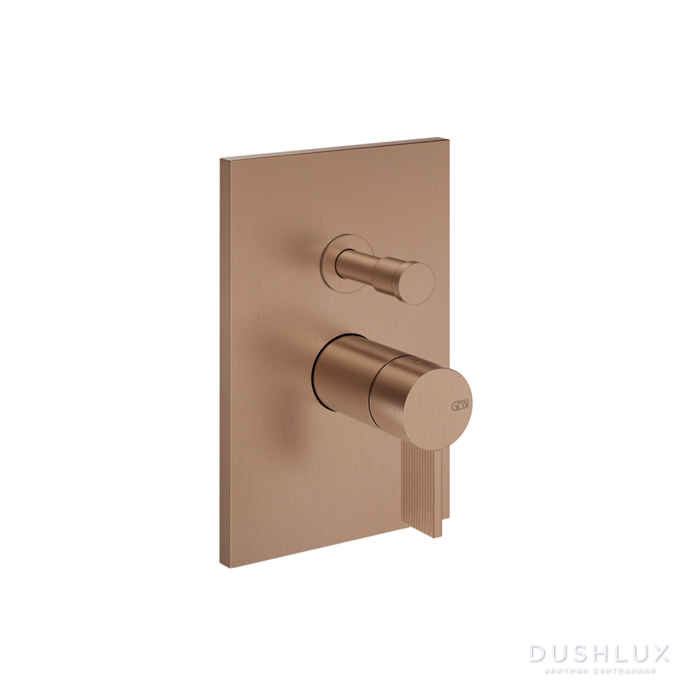 Фото Gessi Inverso Rigato Смеситель для ванны/душа, настенный, цвет: Copper Brushed PVD