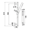 Nobili Free Shower Душевой гарнитур, с ручной лейкой, штангой 61см., шлангом и настенным держателем, цвет: черный