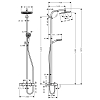 Hansgrohe Crometta Showerpipe S 240 SHP душевая стойка с верхним душем 240мм,ручной душ со шлангом 160мм, цвет: хром
