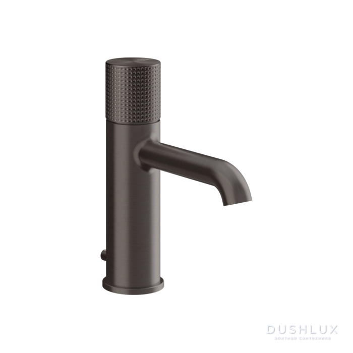 Фото Gessi Habito Cesello Смеситель для раковины, 1 отв., с донным клапаном, цвет: Black Metal Brushed PVD