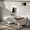 Villeroy Boch Hommage, Унитаз навесной, горизонтальный выпуск, размер 37x60см, с антигрязевым покрытием CeramicPlus, цвет: белый