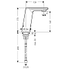 Hansgrohe Metris S Эл. смеситель для раковины, на 1 отв., излив 128мм, h145мм, регул.ттемпературы, питание от батареек, цвет: хром
