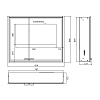 EMCO Prestige2 Зеркальный шкаф 66x81.5см., встраиваемый, LED-подсветка, 2 двери, 2 полки, розетка, правый, без EMCO light system