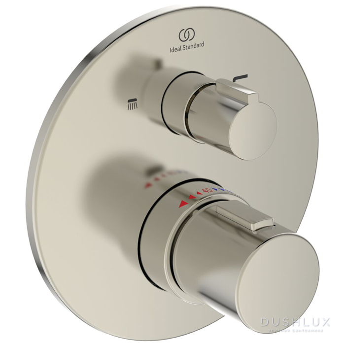 Фото Ideal Standard Ceratherm Т100 Смеситель для душа, встраиваемый, термостатический, без душевого гарнитура, цвет: PVD Silver Storm (Серебряный Шторм)