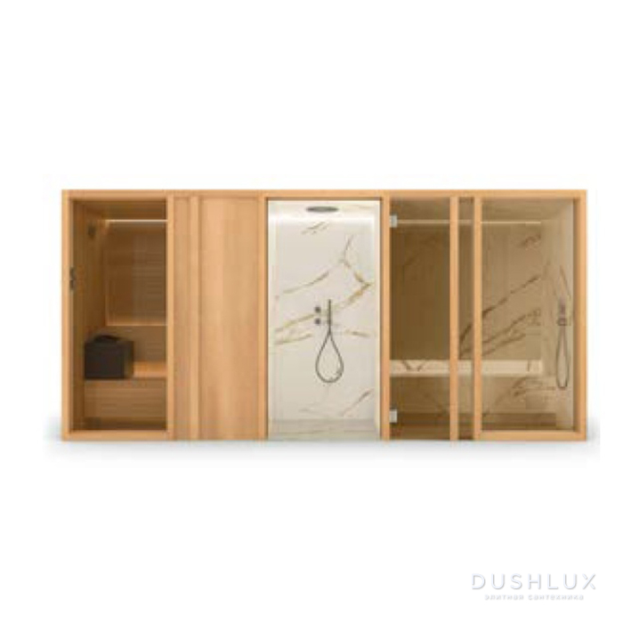 Фото Effegibi Yoku Spa Door Сауна&Хаммам 444x170h217см, пристенная, цвет: на выбор