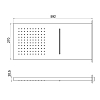 Almar Slim Square Верхний душ 59.2х27см., настенный, 2 режима, цвет: Brushed Stainless Steel