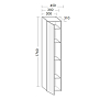 Burgbad Sys30 Шкаф 45x31x176cм, подвесной, 1 зеркальная дверь, 4 стеклянные полки, левый, цвет: белый глянцевый