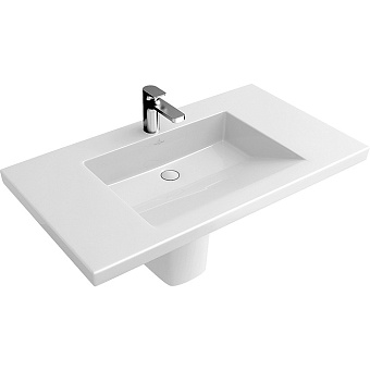 Villeroy&Boch Metric Art Раковина 100х55 см, 1 отв., прямоугольная, без перелива, с антигрязевым покрытием CeramicPlus, цвет: белый