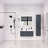 TW Shape Комплект мебели 102х52см., подвесной, с раковиной, 1 выдвиж. ящиком, механизмом push-to-open, цвет: серый матовый