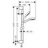 Hansgrohe Croma Seleсt S Душевой набор: штанга 650mm, ручной душ 110, 3jet (Rain, IntenseRain, Turbo Rain), EcoSmart, шланг, цвет: белый/хром