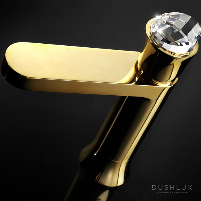 Фото Maier Muse Diamond Смеситель для раковины, на 1 отв, с донным клапаном, цвет: золото