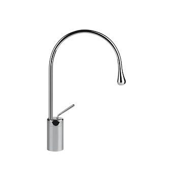 Gessi Goccia Смеситель для раковины на 1 отверстие, высокий, излив 244мм R=125, цвет: хром