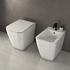 Globo Stone Унитаз напольный безободковый 45x37см, с системой скрытого крепежа, цвет: белый
