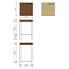 Decor Walther Wood HM Табурет 30x30x44см, цвет: сталь полированная/темный ясень