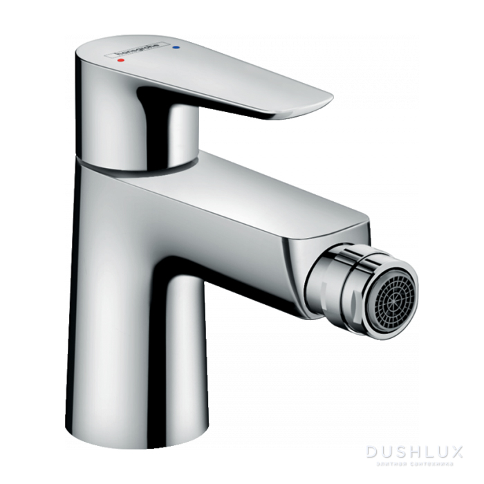 Фото Hansgrohe Talis E Смеситель для биде на 1 отверстие, с донным клапаном,  излив 116мм, h78мм, цвет: хром