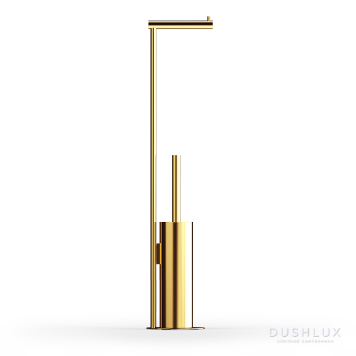 Фото Decor Walther Bar SBK Стойка с ершиком и держателем туалетной бумаги, цвет: золото блестящее 24 карата