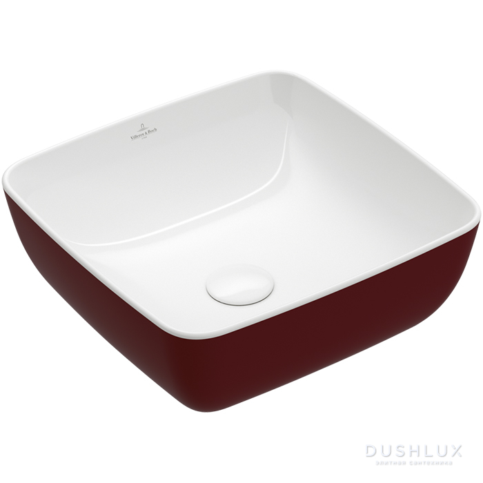 Фото Villeroy&Boch Artis Раковина 41x41x13см., накладная, цвет: Bordeaux