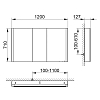 Keuco Somaris Зеркальный шкаф 120x71x12.8см, 3-дверный-двустор. зеркало, IP 44, с обогревом и плавным закр., корпус: алюминий серебристый