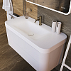 Dushlux Baia Тумба подвесная 110x52x40см, с раковиной, 1 отв., 2 выдвижных ящика, цвет: белый матовый