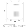 Almar Верхний душ 50x50см., потолочный, 1 режим, цвет: черный матовый