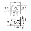 Duravit Architec Унитаз подвесной 57.5x36.5см, безободковый, с вертикальным смывом, вкл. крепление Durafix, цвет: белый