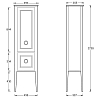 Kerama Marazzi Plaza Classic Пенал напольный 45x175см, цвет: белый матовый