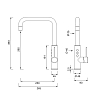 CEA Design ETW Смеситель для кухни, 1 отв., с поворотным изливом, цвет: нержавеющая сталь