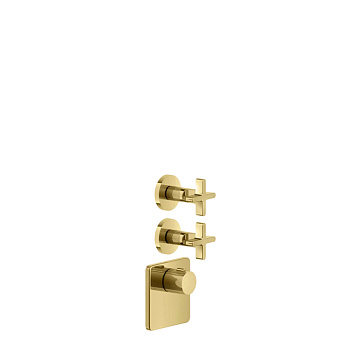 Gessi Inciso Смеситель для душа, термостатический, встраиваемый, резьба 3/4", цвет: золото