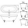 Devon&Devon Admiral Ванна 182x81x72см., чугунная, цвет: белый