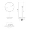 Emco Pure Косметическое зеркало, LED, Ø203mm, stand, 3x увелич., подвесное, цвет: хром