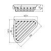 EMCO System2 Полочка-решетка угловая, съемная, 127.1x127.1x37мм, подвесная, цвет: хром