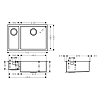 Hansgrohe S71 Мойка для кухни 70.5x45см., встраиваемая снизу, без отв., двойная, цвет: нержавеющая сталь