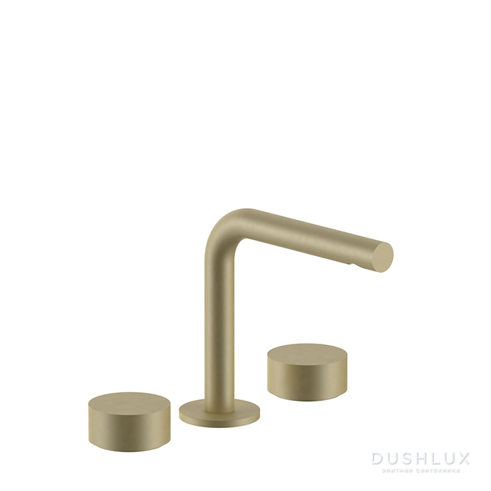 Фото Fantini AF/21 Смеситель для раковины, 3 отв., излив 155 мм, цвет: Matt British Gold PVD