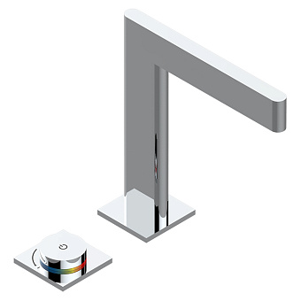 THG ICON-X CARBONE GOLD Смеситель для раковины, 2 отв., электронный, цвет: хром    