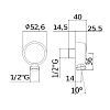 Paffoni Подключение воды, настенное, 1/2", цвет: хром