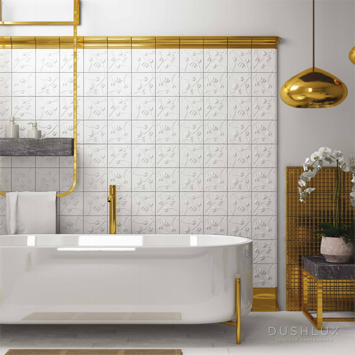 Фото laDiva Eugenia 03 Керамическая плитка 15x15см, настенная, квадратная, цвет: oro c