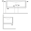 TW Shape Комплект мебели 122х52см., подвесной, с раковиной, 1 выдвиж. ящиком, механизмом push-to-open, цвет: белый матовый