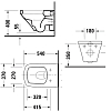 Duravit DuraStyle Унитаз 54x37см., подвесной, с креплением, цвет: белый