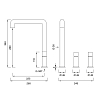 CEA Design CARTESIO Смеситель для раковины, 3 отв., с поворотным изливом, цвет: нержавеющая сталь