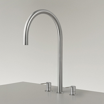 CEA Design ETW Смеситель для кухни, 3 отв., с поворотным изливом, цвет: нержавеющая сталь