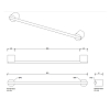Decor Walther Stone HTE60 Полотенцедержатель 60см, подвесной, цвет: белый/сталь матовая